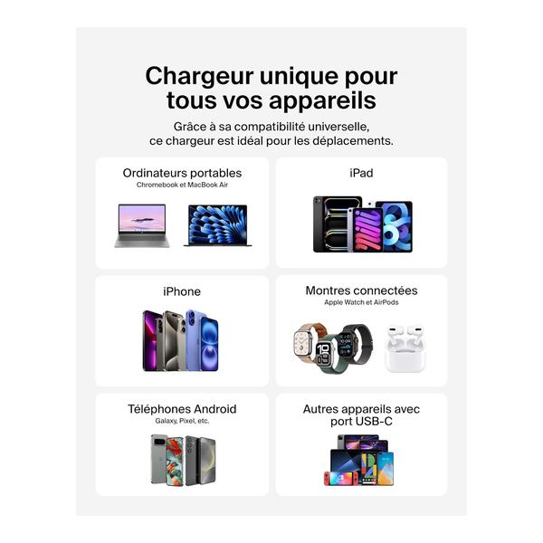 Belkin BoostCharge 45W Compact AC Charger, USB-C PD, Fast Charging, for All iPhone 17, iPhone 16, iPhone 15, Samsung Galaxy, Google Pixel, iPad, AirPods, and More