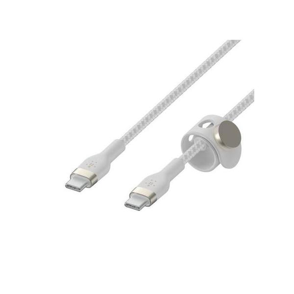 Belkin, CAB011BT1MBK/WH BoostCharge Pro Flex USB-C to USB-C Braided Silicone Cable 1m