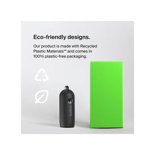 Belkin, CCA004BT1MBK-B6 USB-C Car Charger 20W with USB-C to USB-C Cable
