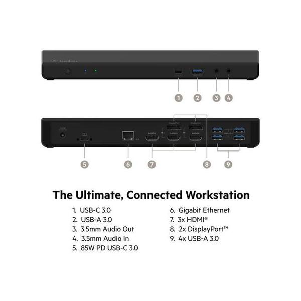 Belkin, INC007VFBK CONNECT Universal USB-C Triple Display Dock