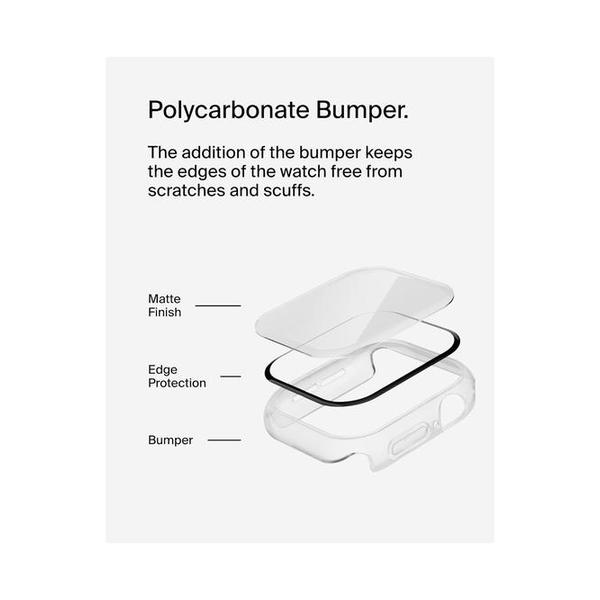 Belkin, OWA002HQCL ScreenForce TemperedCurve 2-in-1 Apple Watch Screen Protector for Series 10 (42mm), Apple Watch case with 360˚ protection and protective bumper, tempered glass screen protector - clear
