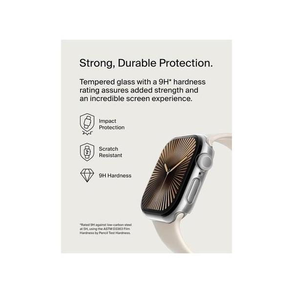 Belkin, OWA003HQCL ScreenForce TemperedCurve 2-in-1 Apple Watch Screen Protector for Series 10 (46mm), Apple Watch case with 360˚ protection and protective bumper, tempered glass screen protector - clear