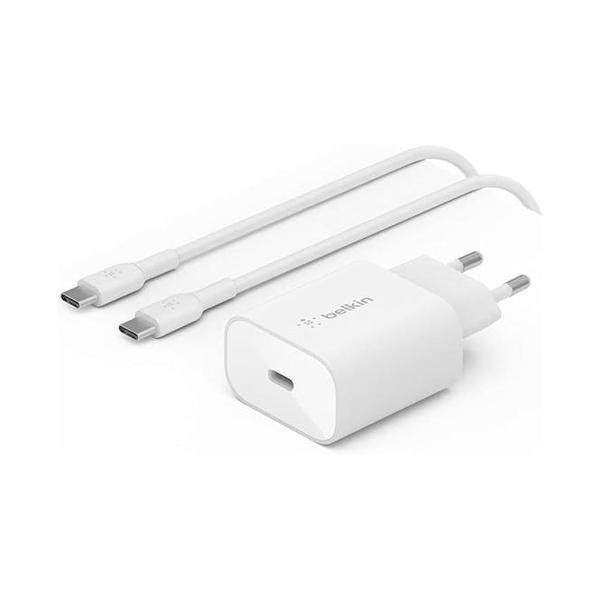 Belkin, WCA004vf1MWH-B6 Boost Charge USB-C PD 3.0 PPS Wall Charger 25W + USB-C Cable