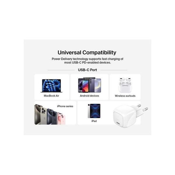 Belkin, WCA008KQWH BoostCharge 30W USB-C Cube Wall Charger with PPS