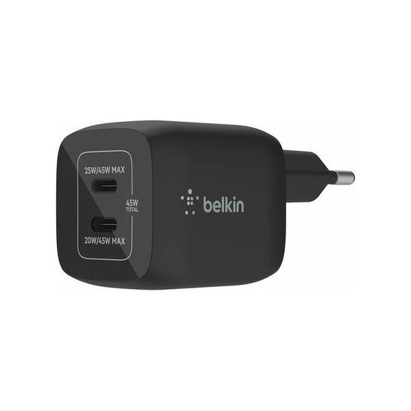 Belkin, WCH011VFWH/BK Boost Charge Pro Dual USB-C GaN Wall Charger with PPS 45W