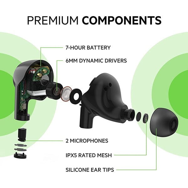 Belkin, AUC004BTBK Wireless Earbuds, Sound Form Rise True Wireless Bluetooth 5.2  Earphones with Wireless Charging IPX5 Sweat and Water Resistant with Deep Bass for iPhone, Galaxy, Pixel and More