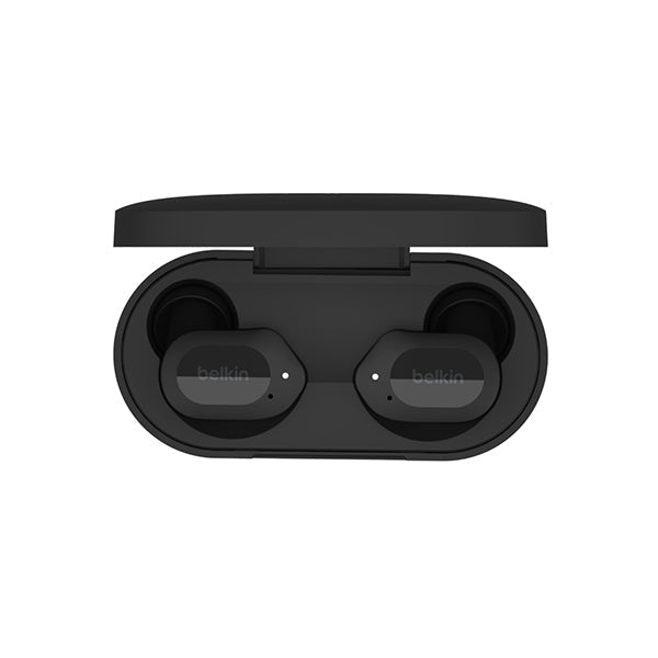 Belkin, AUC005BTBK Sound form Play Full Wireless Earphones, Bluetooth 5.2, 6mm Driver, 4 Microphone Call Technology, Call Noise Reduction, Up to 38 Hours Music Playback, Splashproof, IPX5
