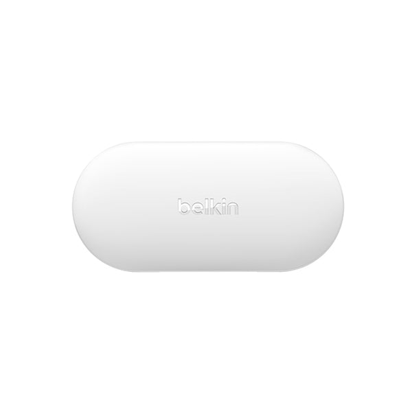 Belkin, AUC005BTWH Sound form Play Full Wireless Earphones, Bluetooth 5.2, 6mm Driver, 4 Microphone Call Technology, Call Noise Reduction, Up to 38 Hours Music Playback, Splashproof, IPX5