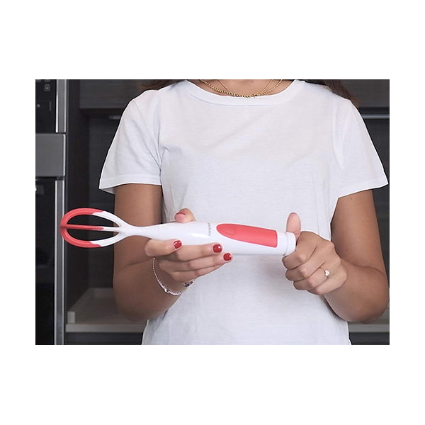 Beper, Automatic Cordless Whisk Battery Operated Detachable Whip And Rubber Speed Button Red, P102SBA006