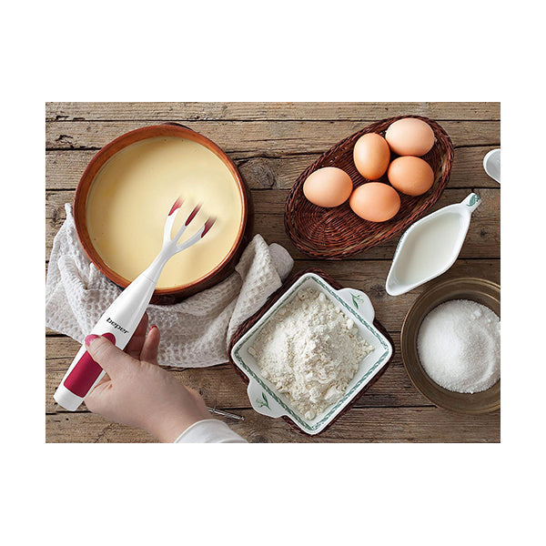 Beper, Automatic Cordless Whisk Battery Operated Detachable Whip And Rubber Speed Button Red, P102SBA006