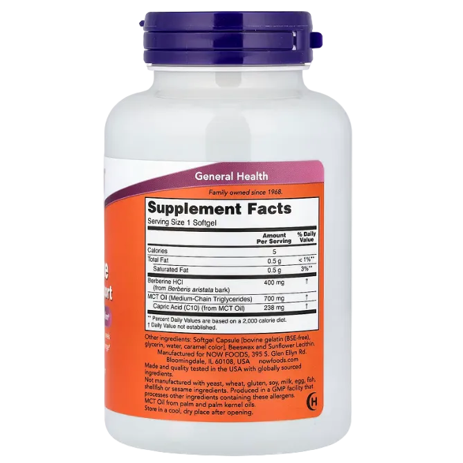 NOW Foods Berberine Glucose Support – 90 Softgels | Blood Sugar & Metabolic Health Support