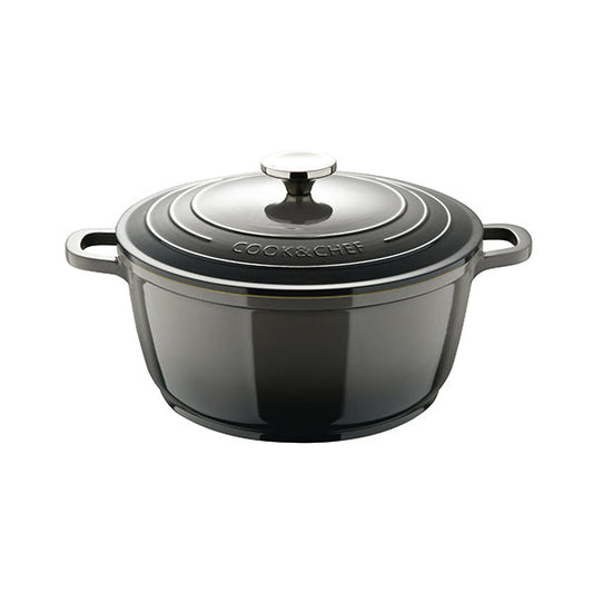 Bergner, Casserole 20X9.0Cm Cast Alu Ind W/Lid Excalibur - BG-36100-GY