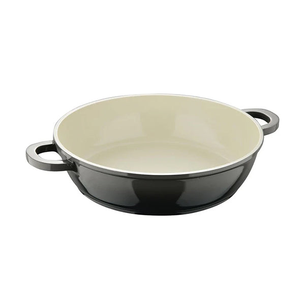 Bergner, Shallow Pot 24X6.5Cm Cast Alu Ind W/Lid - BG-36103-GY