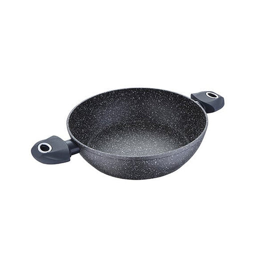 Bergner, Shallow Pot 28X7.0Cm 3.8L Snake Skin Textured Handle - BG-8519-MBG