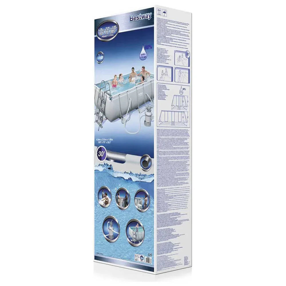 Power Steel 404x201x100cm Rectangular Tubular Pool - Medaid International