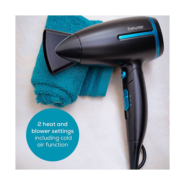 Beurer Travel Hair Dryer: Folding with Volt Switchover, HC25LE - Limited Edition