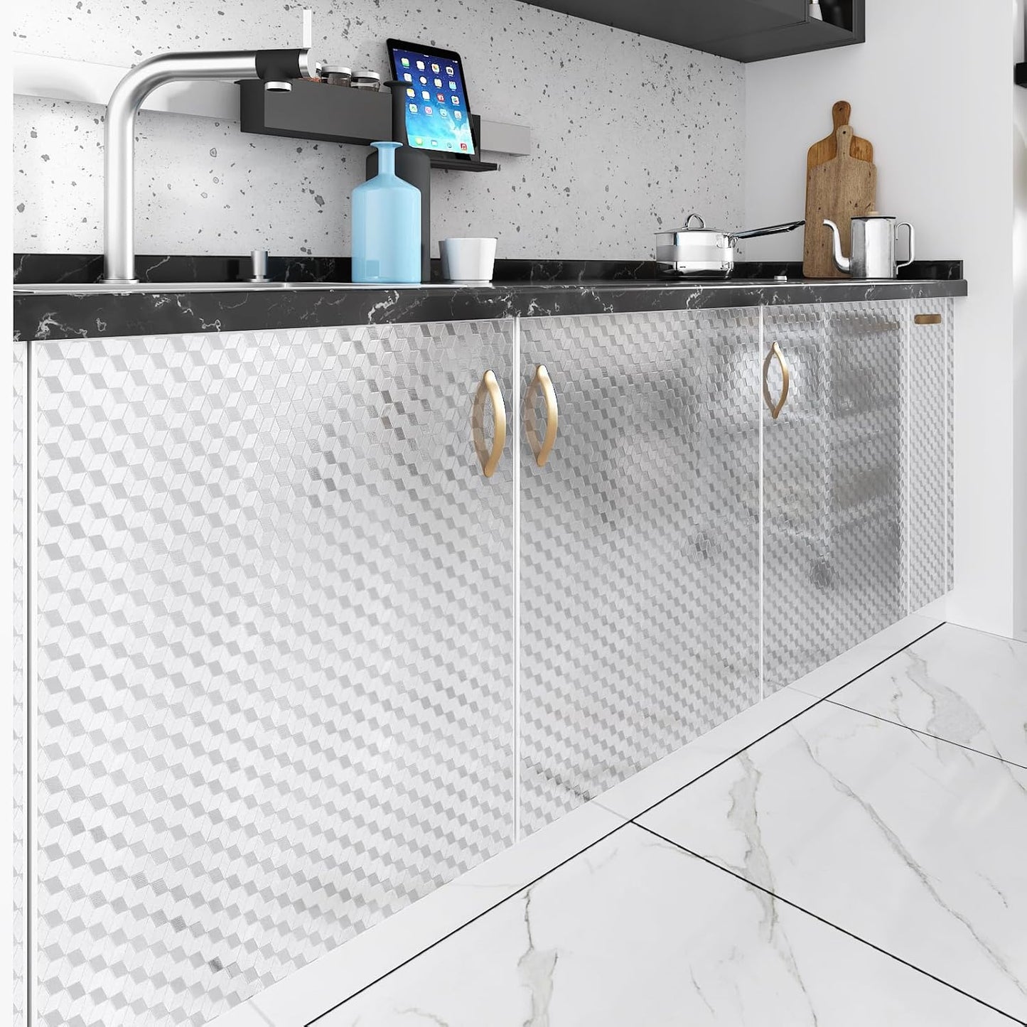 Waterproof Peel and Stick Oil-Proof Self Adhesive Aluminum Foil 60x200cm