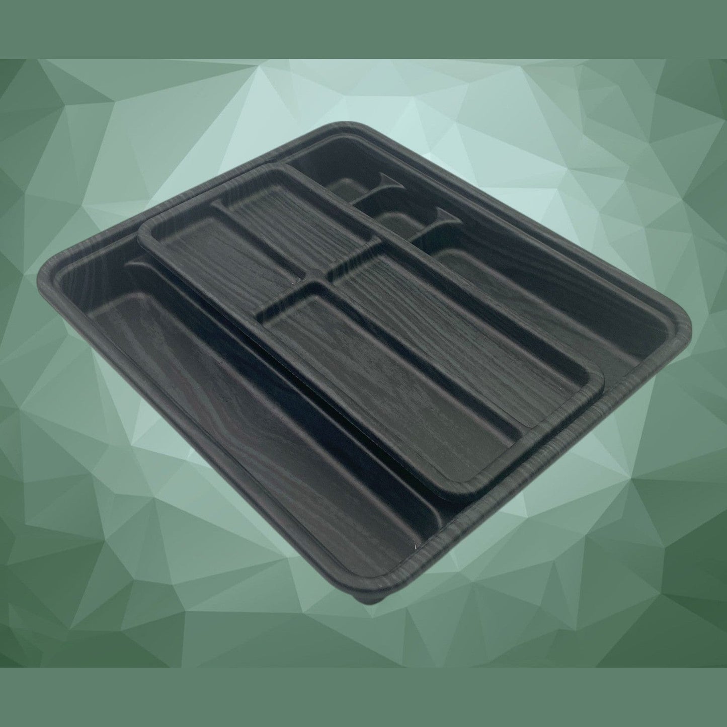 Black Wood Color Sliding Cutlery Tray 36 x 31