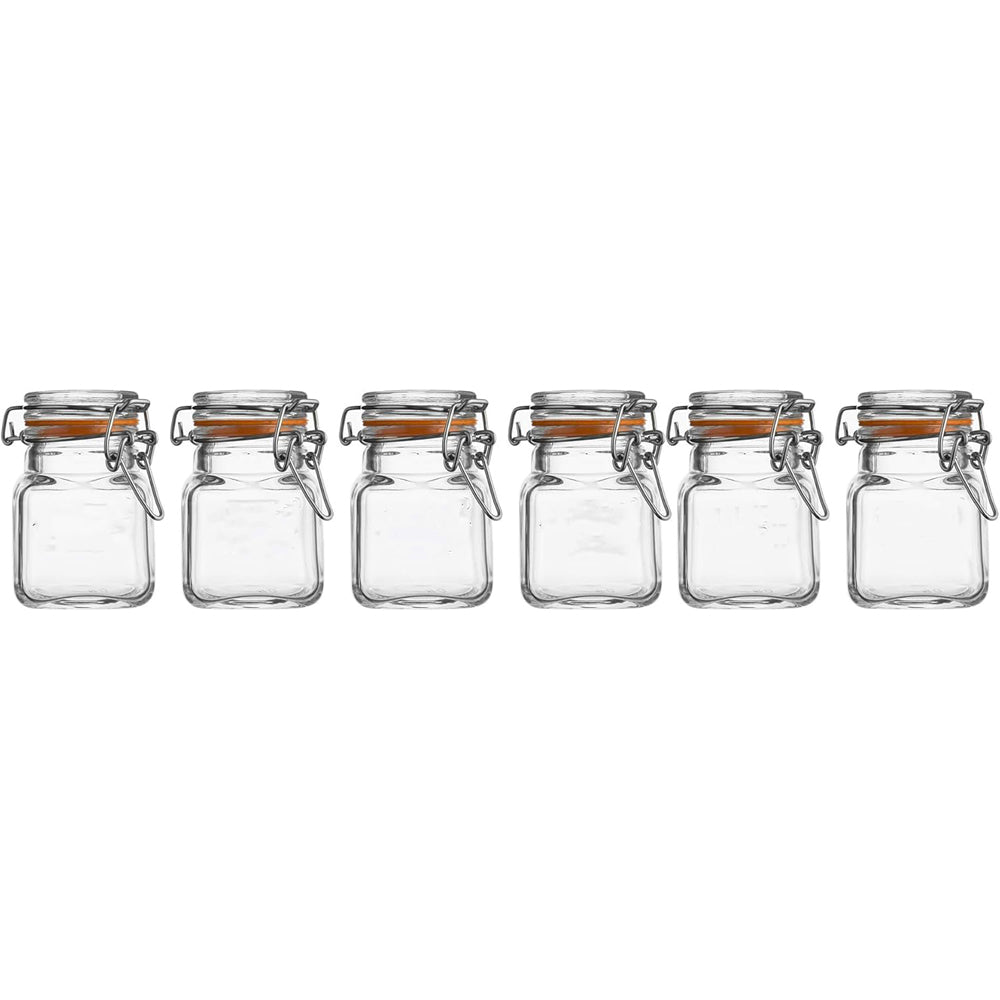 Danny Home 6-Pieces Clip Closure Spice Jars Set (36x9x9) cm