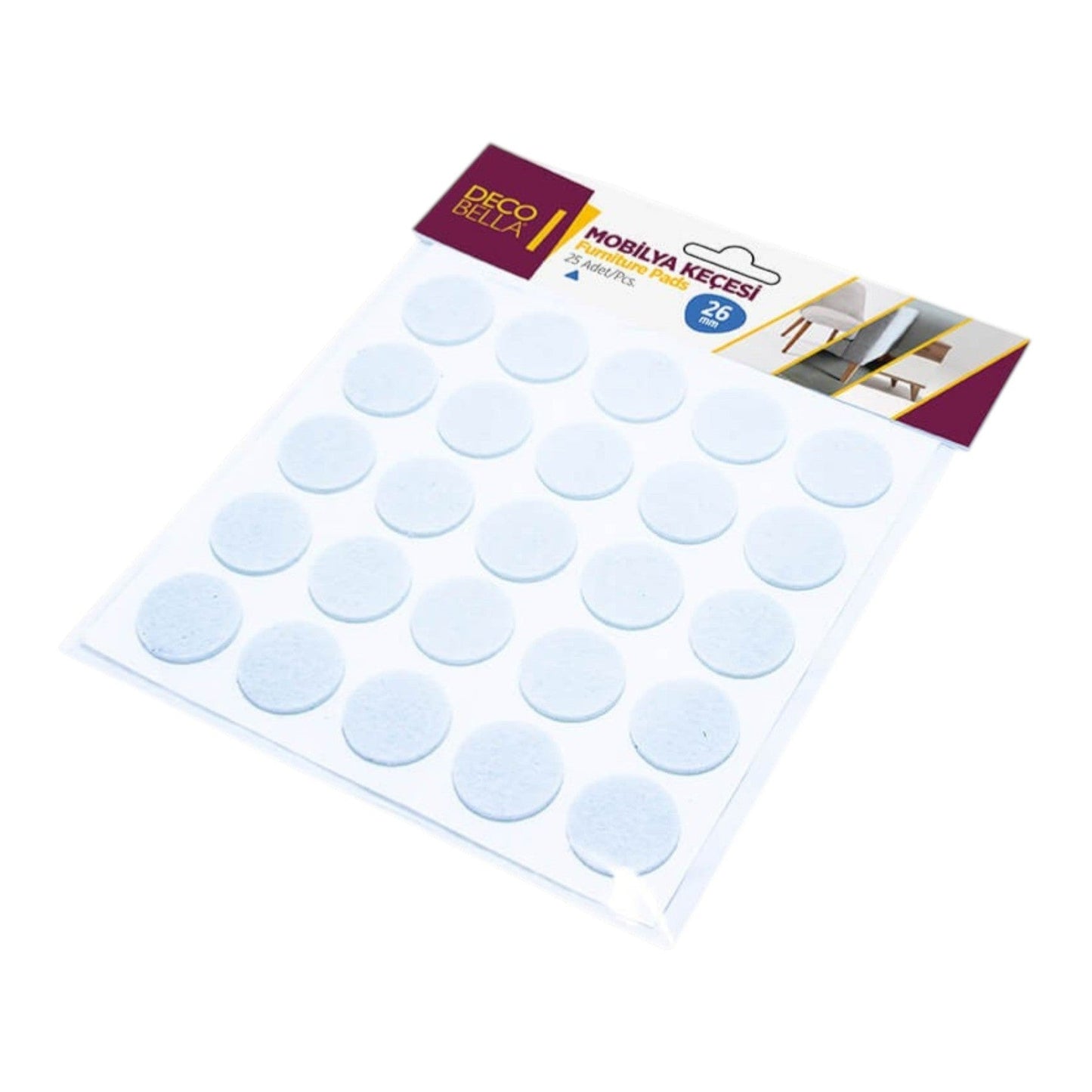 DecoBella 26 mm Pad Round - 25 pieces
