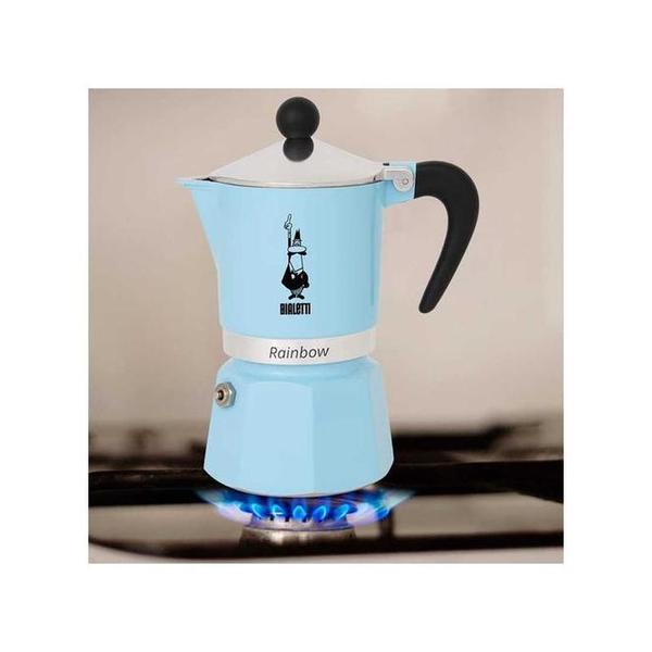 Bialetti 0005043/NP Rainbow 6 Cups Light Blue Coffee Maker with Patented Safety Valve, BIA0005043