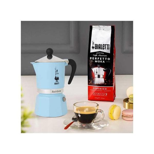 Bialetti 0005043/NP Rainbow 6 Cups Light Blue Coffee Maker with Patented Safety Valve, BIA0005043