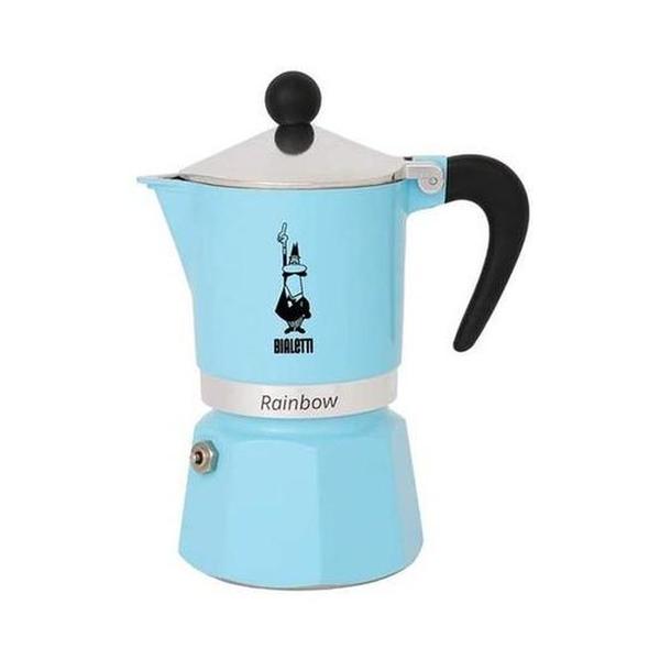 Bialetti 0005043/NP Rainbow 6 Cups Light Blue Coffee Maker with Patented Safety Valve, BIA0005043