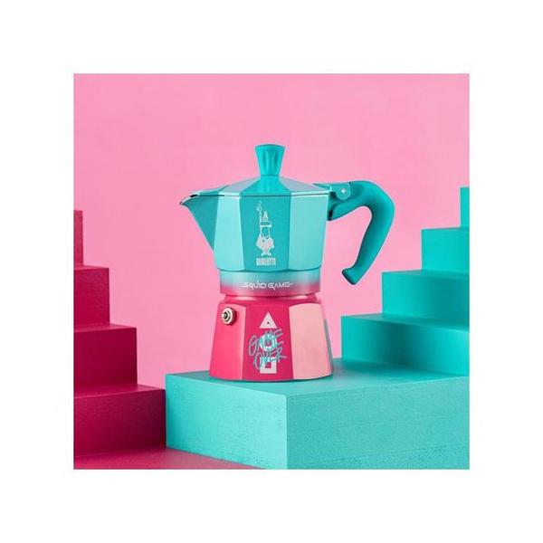 Bialetti 0005391 Moka Express Squid Game 3 Cups Blue and Pink colors, BIA0005391
