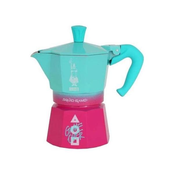 Bialetti 0005391 Moka Express Squid Game 3 Cups Blue and Pink colors, BIA0005391