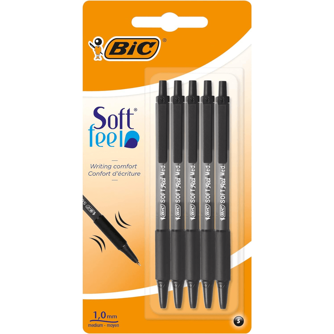 BIC Soft Feel Ballpoint Retractable Pens