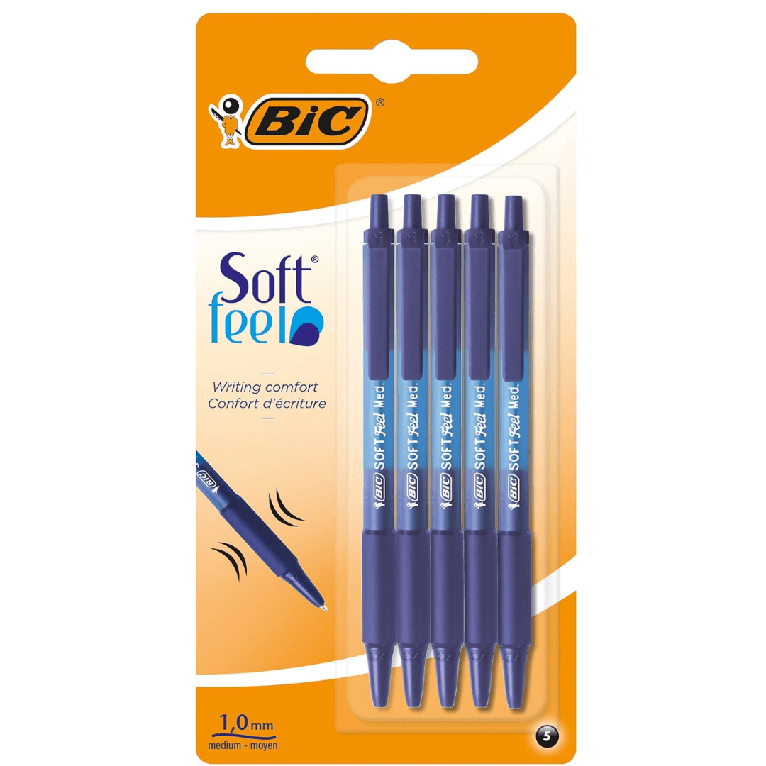BIC Soft Feel Ballpoint Retractable Pens