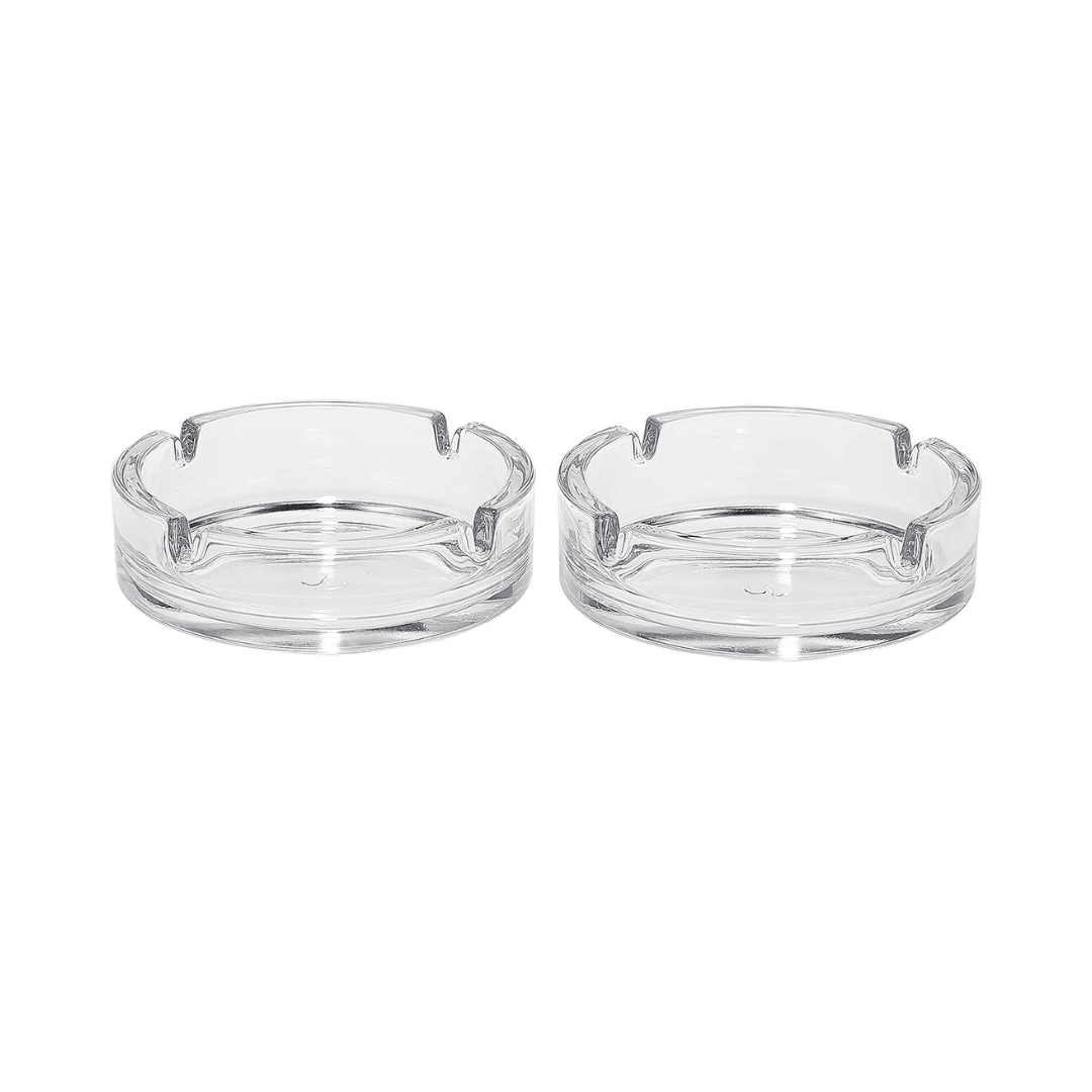Bistro Oval Clear Ashtray 11 cm 2 Pieces