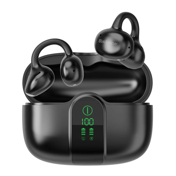 Blackview AirBuds 15 IPX5 Waterproof LED Display Bluetooth 6.0 Clip-on OWS Earbuds