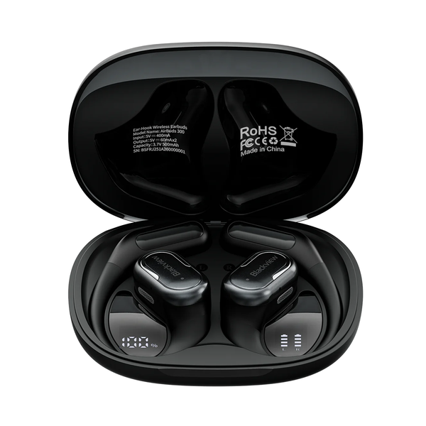 Blackview AirBuds 300 IPX5 Waterproof Smart Digital Power Display ENC Noise Cancellation Microphone Bluetooth 6.0 Open-ear OWS Earbuds
