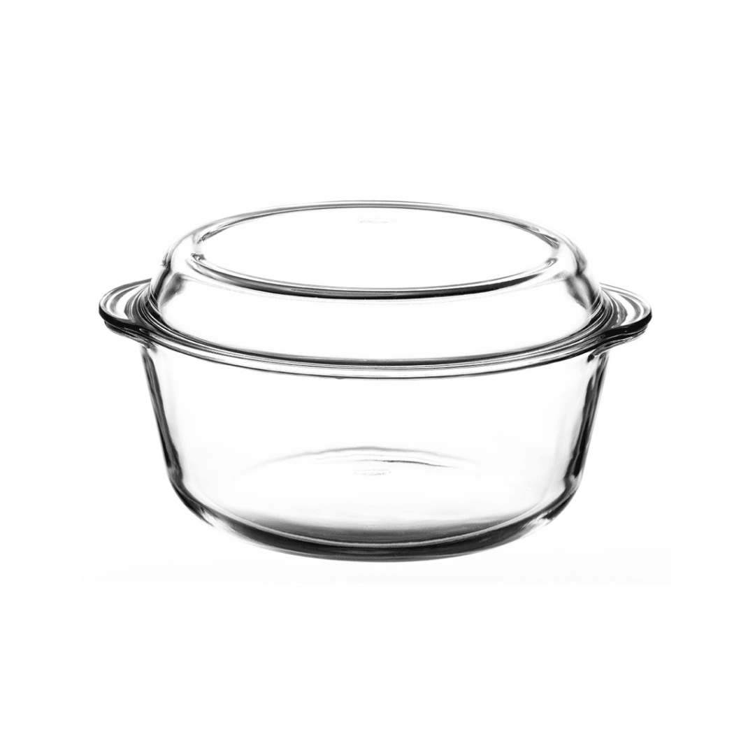 Borosilicate Glass Circular Casserole With Lid 3.15L