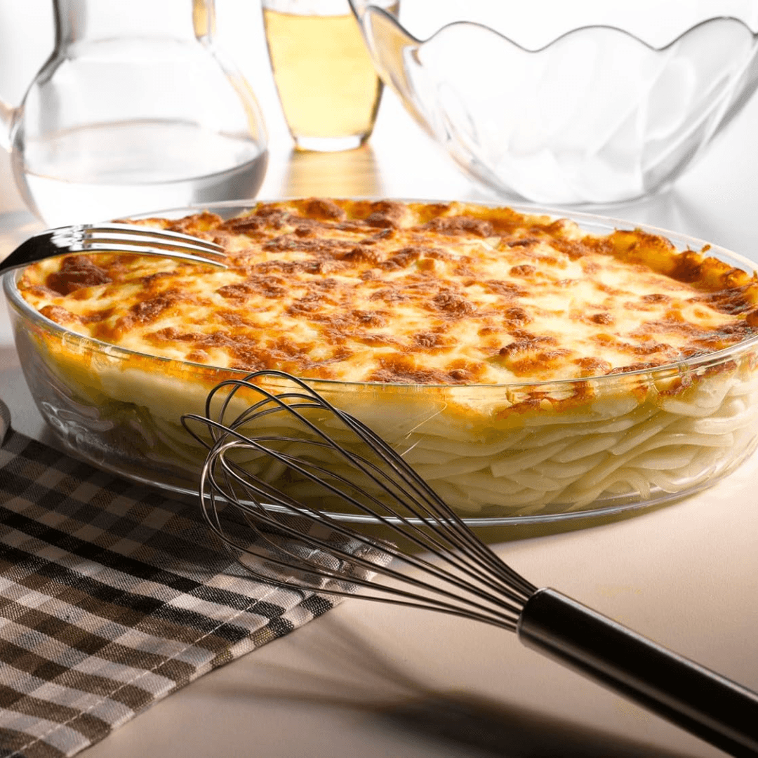 Borosilicate Glass Oval Oven Tray, 3200 ml Capacity