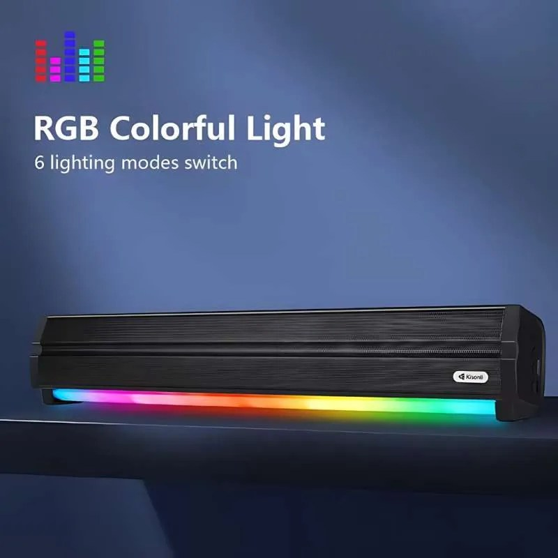 Kisonli LED-802 RGB Wireless Bluetooth Speaker 5.3 Retro Sound bar - Medaid International