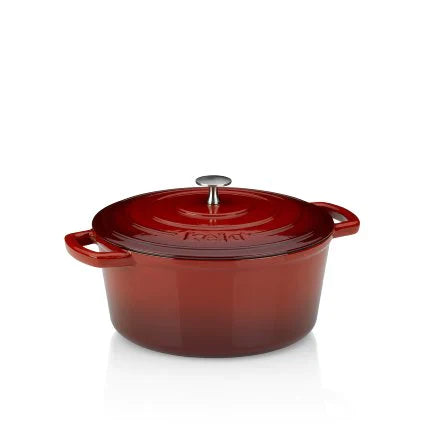 Kela Roasting Round Tray Cast Iron Red 4.6L