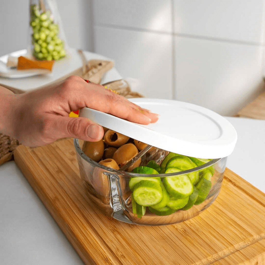 Breakfast Glass Storage Containers with Polar Lid and Compartments White Lebanon"

