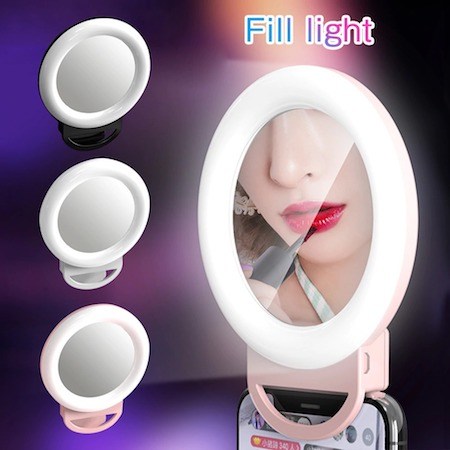 5.5 inches BIG SIZE 115 x 143 x 16 mm 3 Brightness Levels LED Selfie Ring Light Dimmable LED Ring Lamp Mobile Phone Holder Beauty Makeup Light Mirror