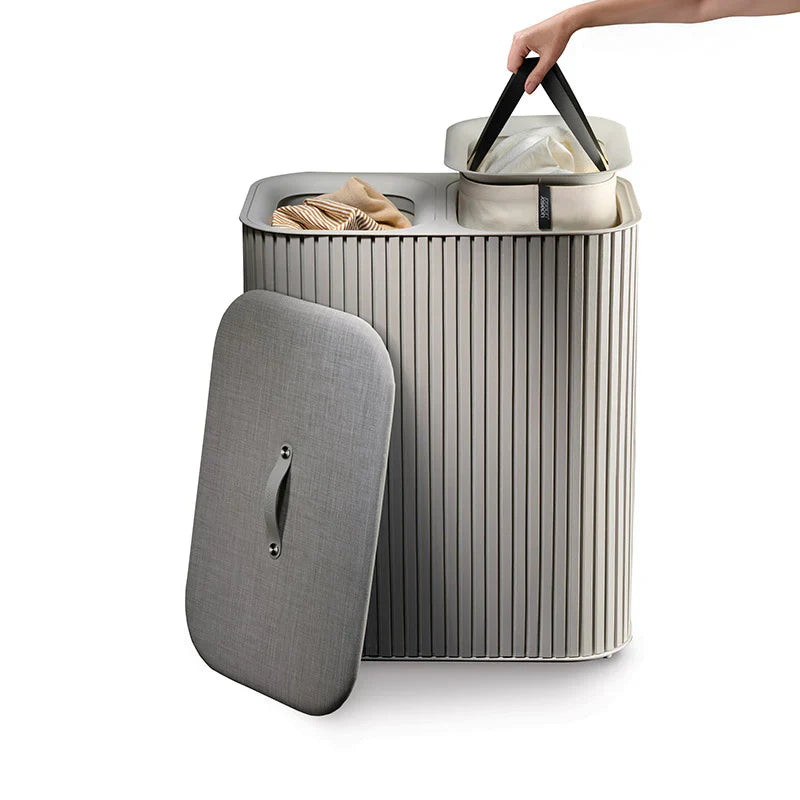 Joseph   Joseph   Tota   Luxe   90L   Ecru   Laundry   Separation   Basket