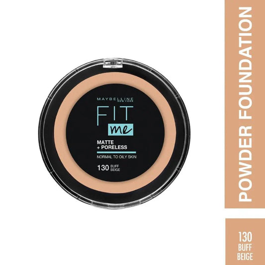 Maybelline New York Fit Me® Matte + Poreless Powder Foundation Makeup 130 Buff Beige