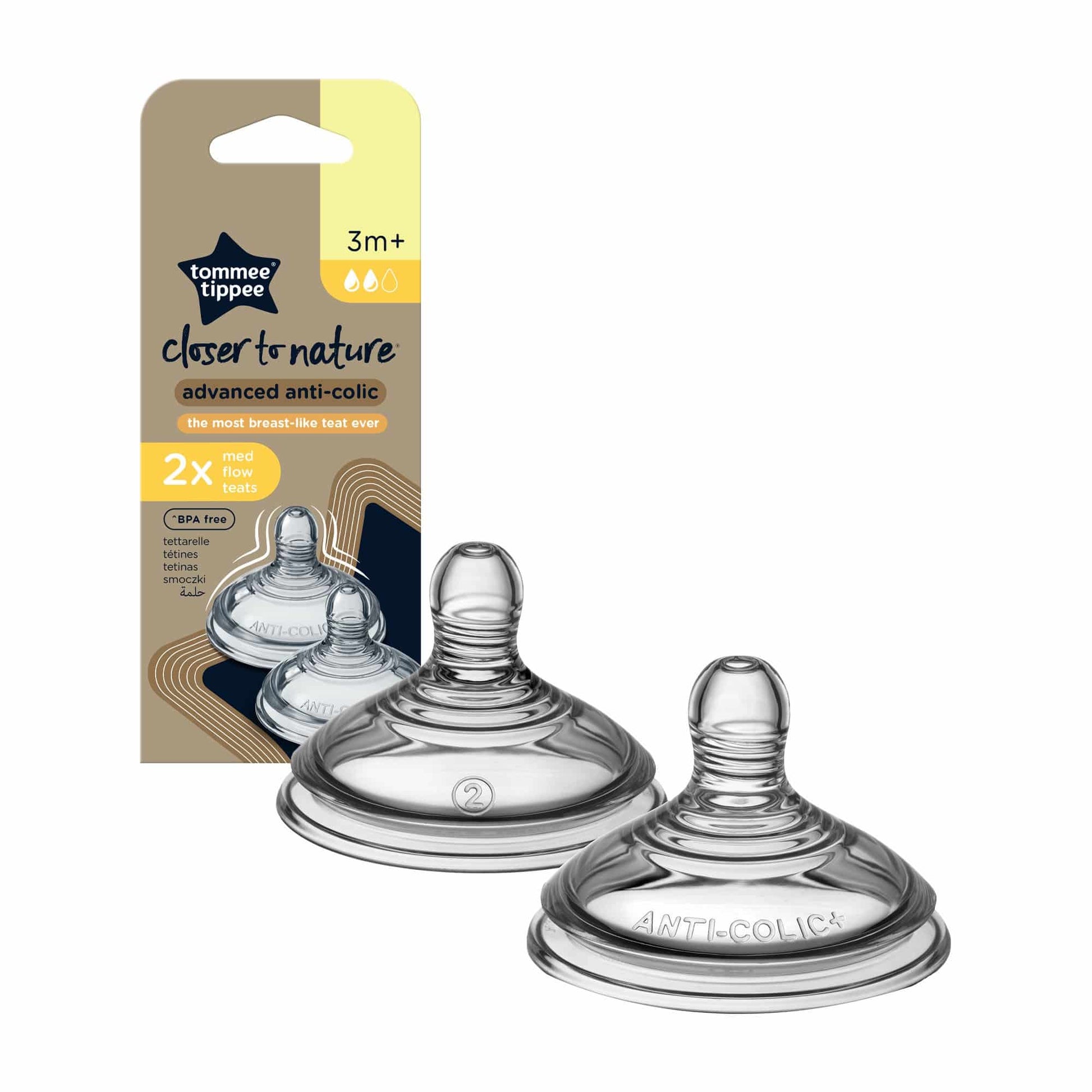 Tommee Tippee Anti-Colic Teats 3+mn - Medaid International