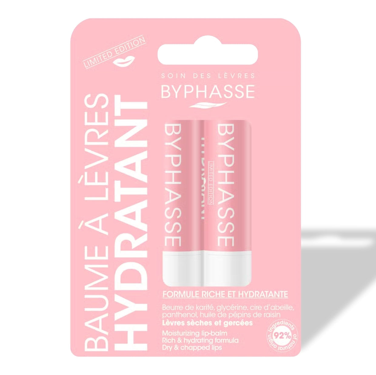 Byphasse x2 Moisturizing Lip Balm - Pink Edition