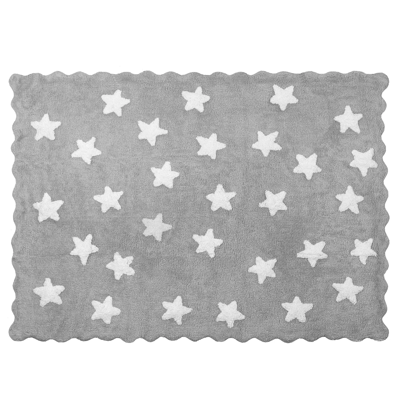 Aratextil Washable Cotton Rug Stars Gris 120x160cm