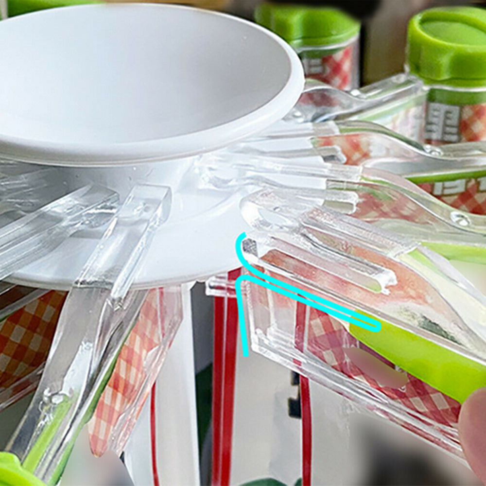 Rotating Spice Organizer Gripper Condiment Clips