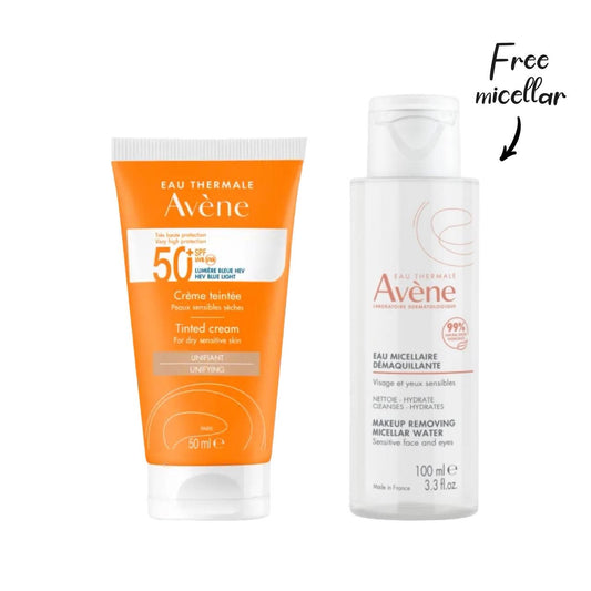 AVENE VERY HIGH PROTECTION CREME TEINTEE SPF 50+ 50ML+ FREE Micellair 100ML