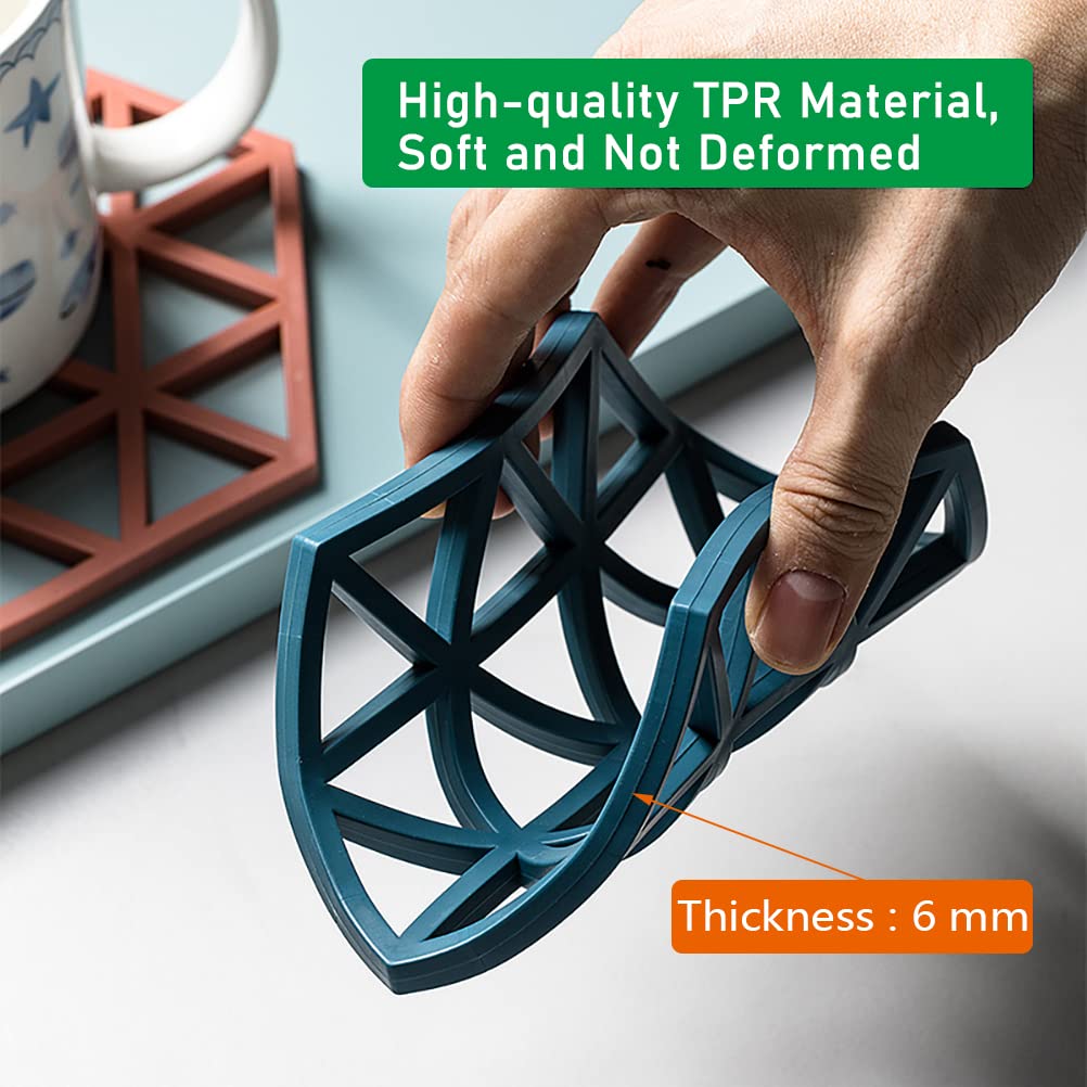 4-Pieces Silicone Mats Flexible Durable Non Slip Coasters