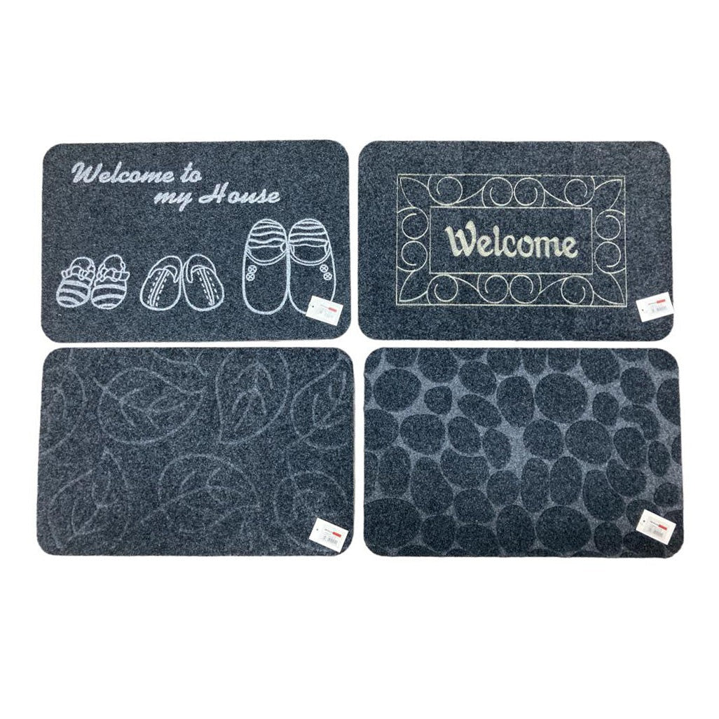 Thin synthetic fiber doormat w TPR backing 58 x 38 cm