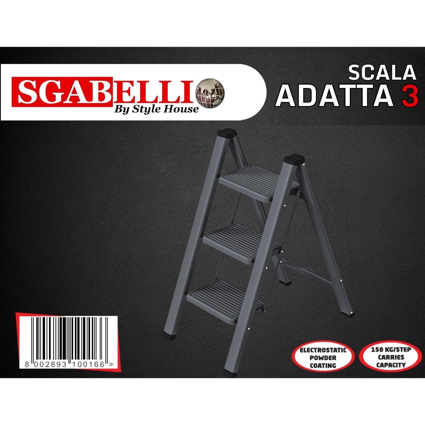 3 Steps Iron Step Ladder ADATTA 3